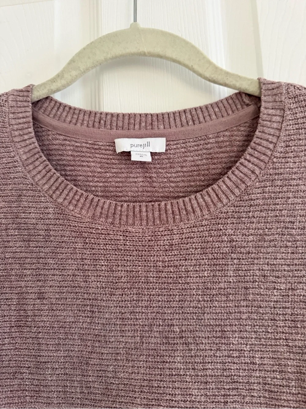 J. Jill Dusty Rose Lightweight Ribbed Crewneck Sweater with Pocket -XL
